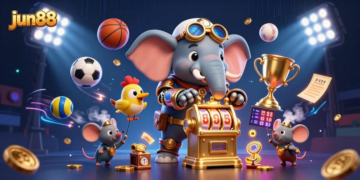 Experience thrilling gaming action at jun88 with vibrant characters and dynamic gambling elements.