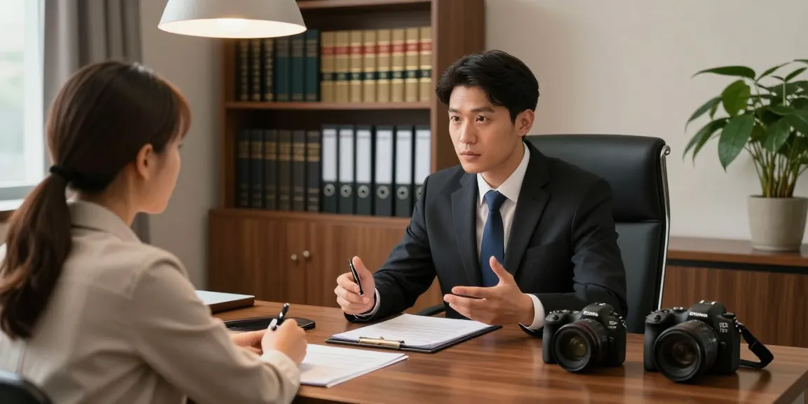 In a law office, a criminal lawyer moved here offers legal advice to a client, fostering a supportive atmosphere.