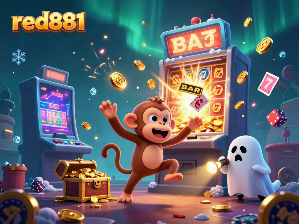 Experience the thrilling world of red881 with vibrant 3D characters in a lively casino scene.
