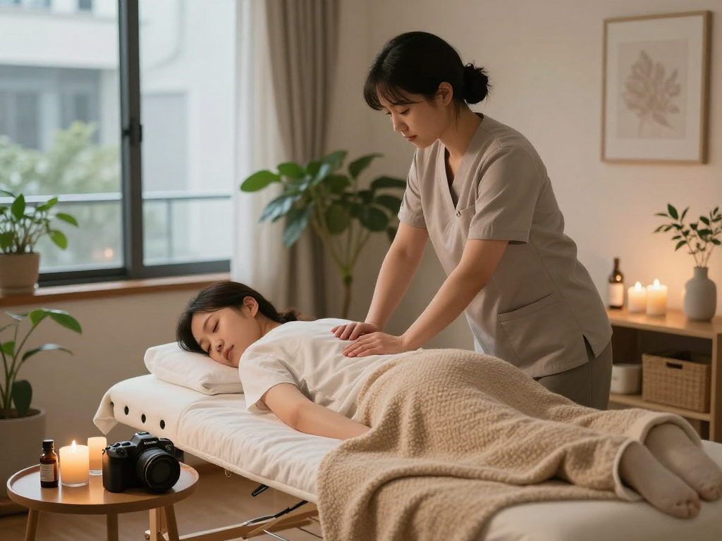 Relaxing 의정부출장마사지 experience in a cozy home setting with a professional therapist and soothing ambiance.