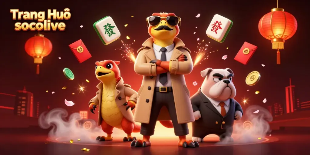Experience the thrill of Trang Chủ socolive in a vibrant casino scene with cartoon raptors.
