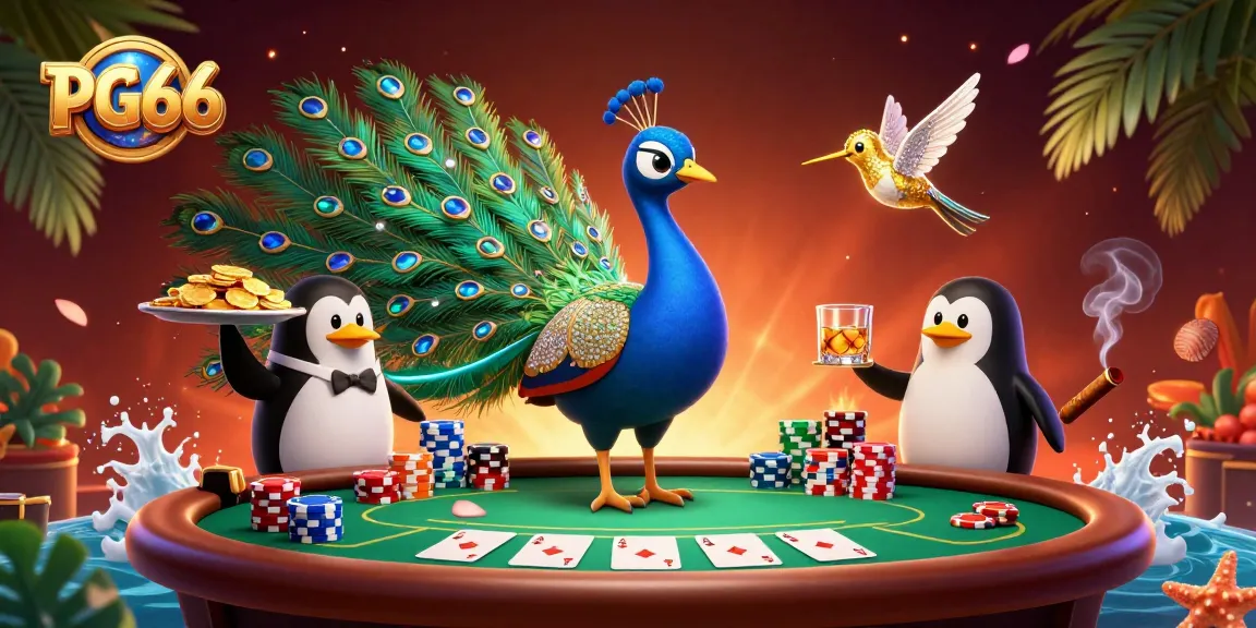 Experience exciting poker action at PG66 with vibrant characters and casino elements.