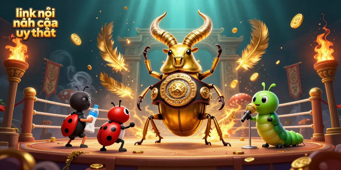 Experience the thrill of gaming with a vibrant showdown featuring a golden stag beetle, celebrating the essence of link vào nhà cái uy tín.