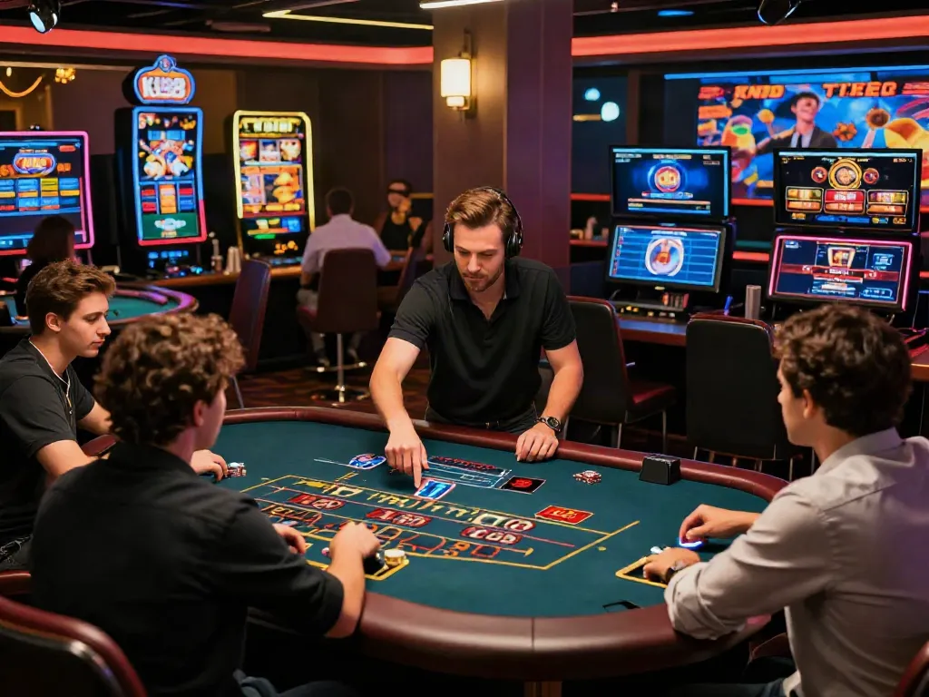 Live casino experience on https://ku88v1.com/ with engaging dealer and diverse players immersed in dynamic gaming activities.