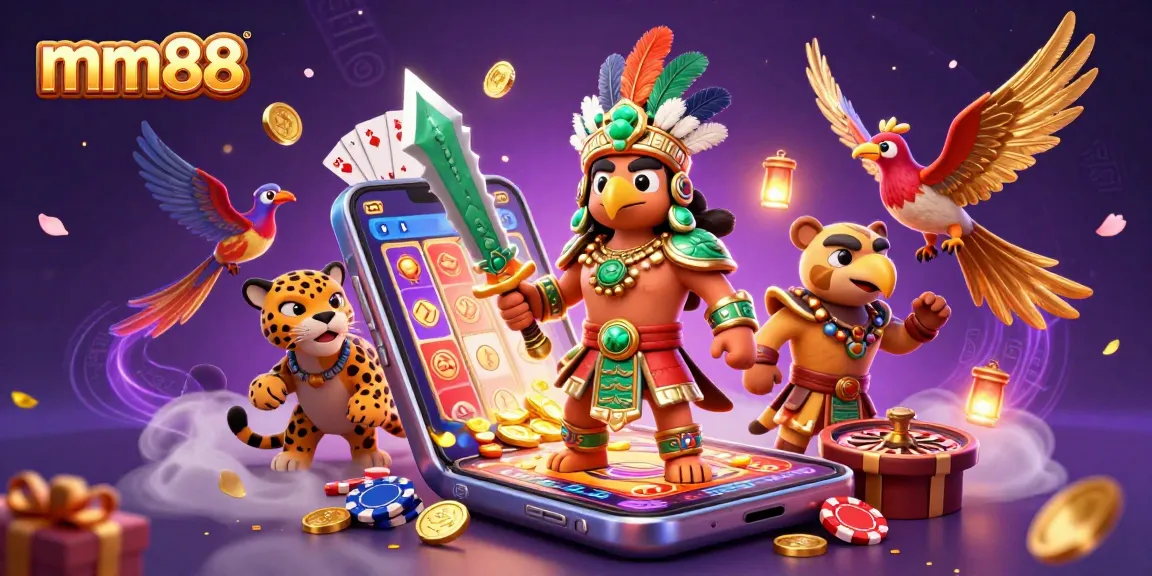 Experience the thrilling world of mm88 with detailed 3D characters engaging in vibrant gambling scenes.