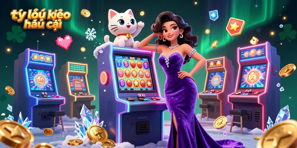 Experience thrilling tỷ lệ kèo nhà cái with a glamorous jackpot scene featuring a stylish woman and lucky cat.