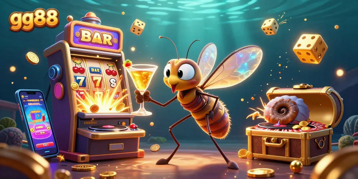 Experience the excitement of gg88 with a playful casino mascot and vibrant gaming elements