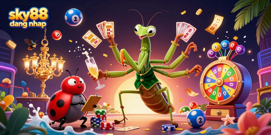 Experience sky88 dang nhap with dynamic lottery action featuring vibrant colors and energetic casino elements.