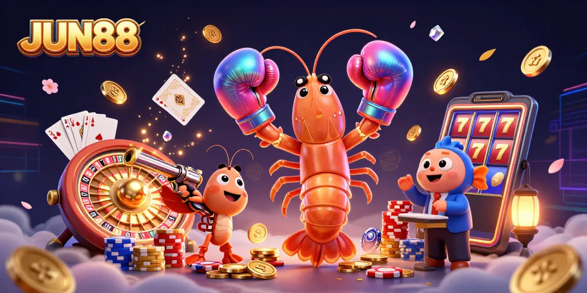 Experience exciting wins at JUN88 with vibrant casino characters and dynamic gaming elements.