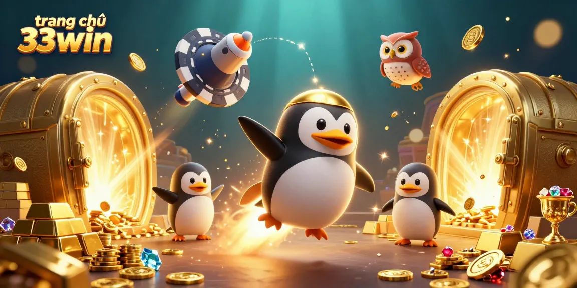 Experience the vibrant world of trang chủ 33win with a golden penguin and casino adventures.